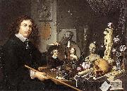 David Bailly Self-portrait With Vanitas Symbols oil painting reproduction